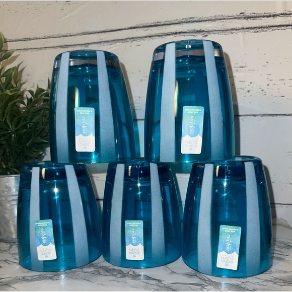 Sigrid Olsen 5 Tumbler set new Acrylic striped blue - Picture 2 of 4